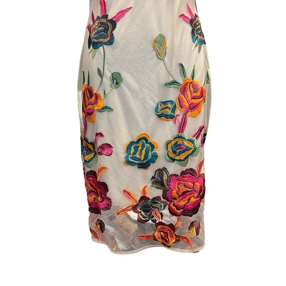 Alexia Admor Bright Floral Embroidered Palmer Sheath Sleeveless‎ Dress Women's 8 - Picture 11 of 14